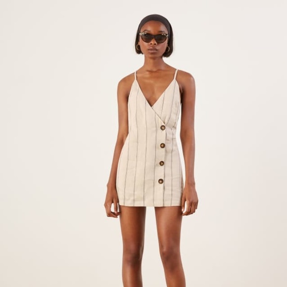 Reformation Dresses & Skirts - Reformation Cayman Mini Dress Linen Stripes XS NWT
